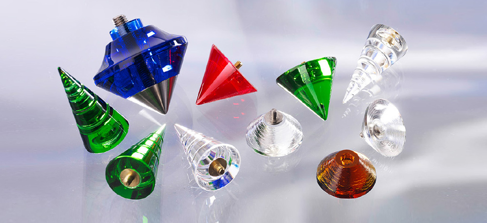 Cone knobs or handles - glass
